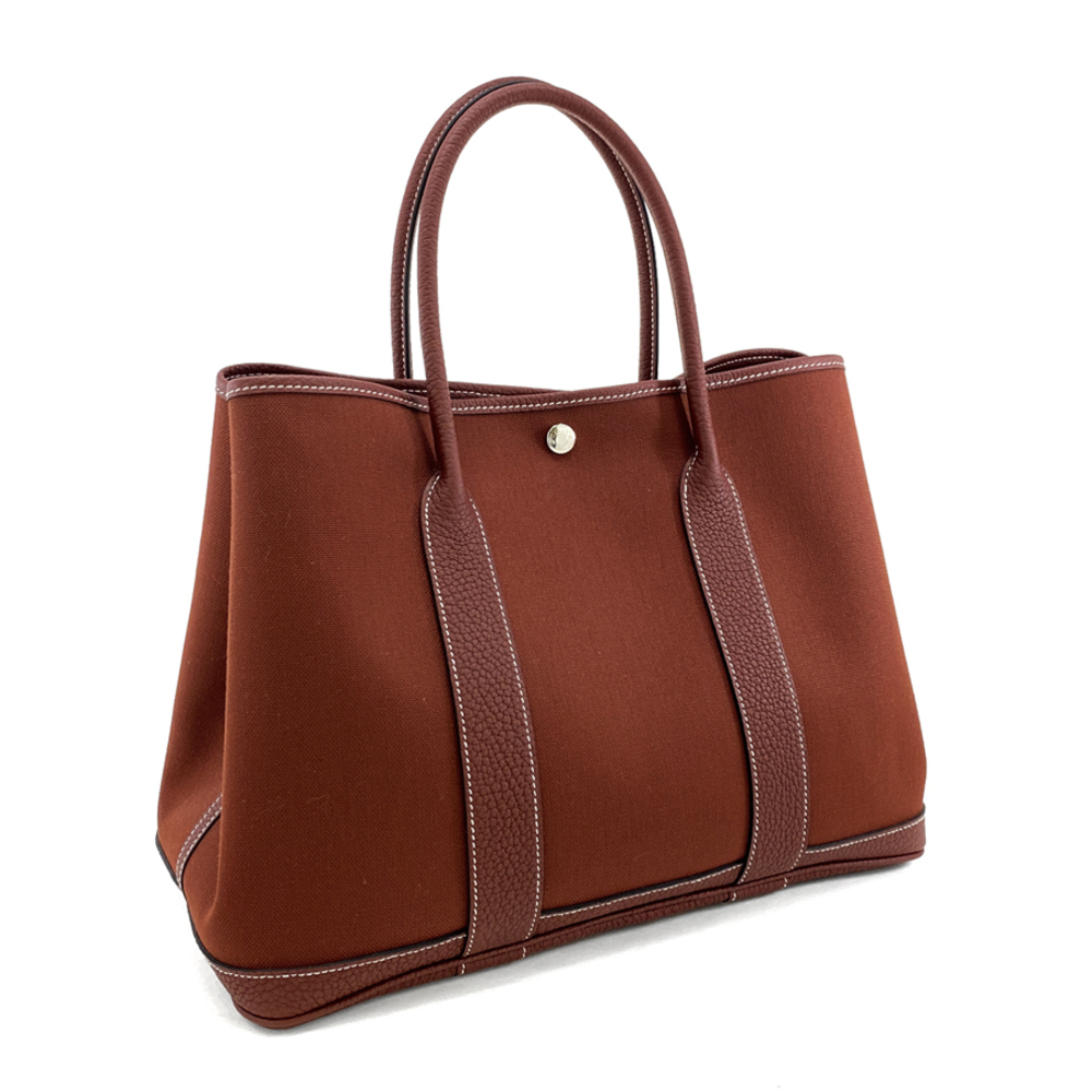 Hermes PM Garden Party Toile Officer Negonda Imperial Tote Bag Rouge